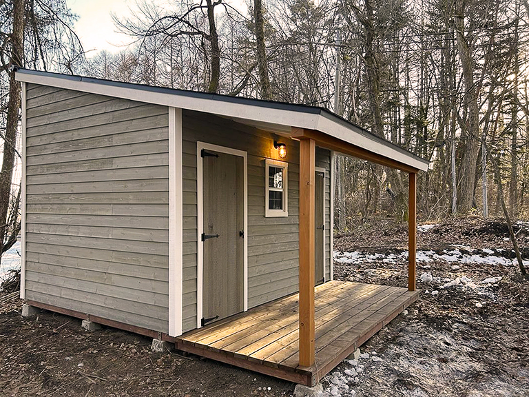 greenbell tiny house goat shed left side