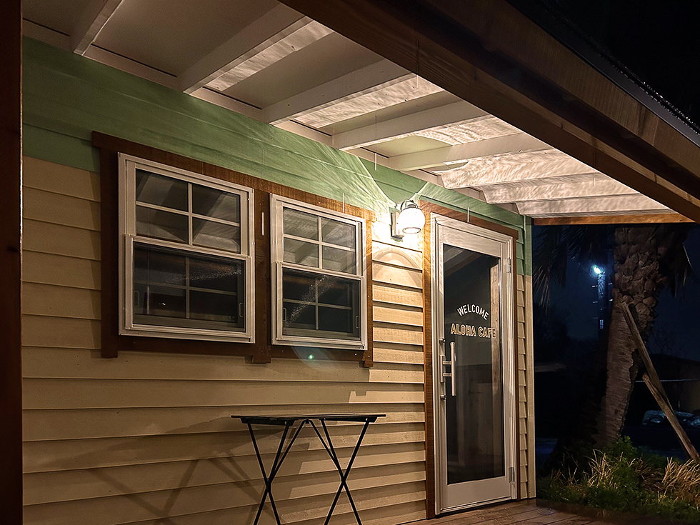 greenbell tiny house hi showroom front night