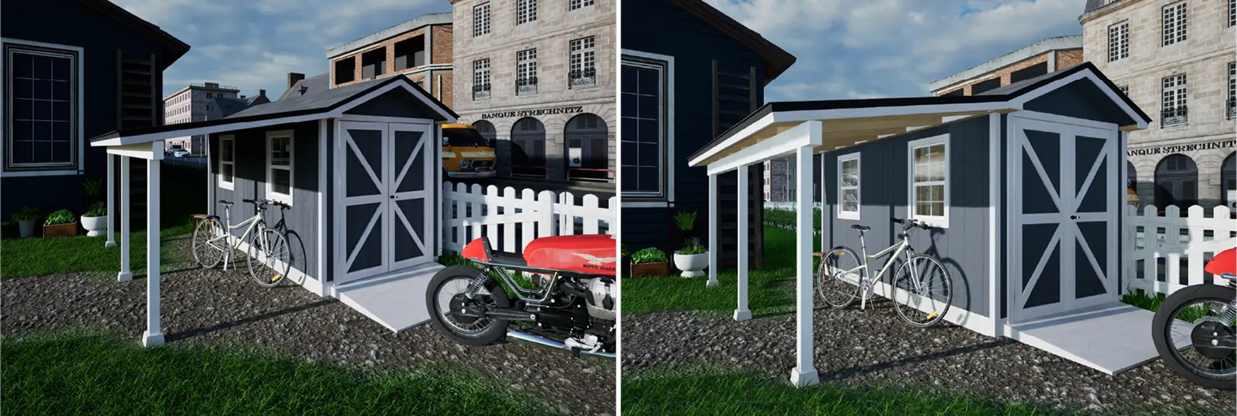 ランカスターバイクガレージ専用 差掛け屋根