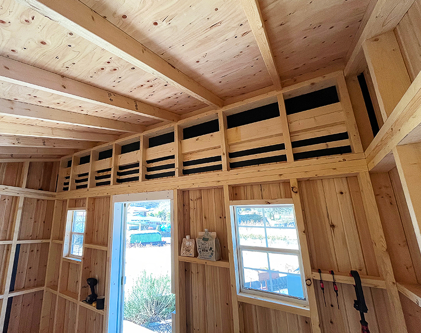 tiny house blue shed self build 3 1 2