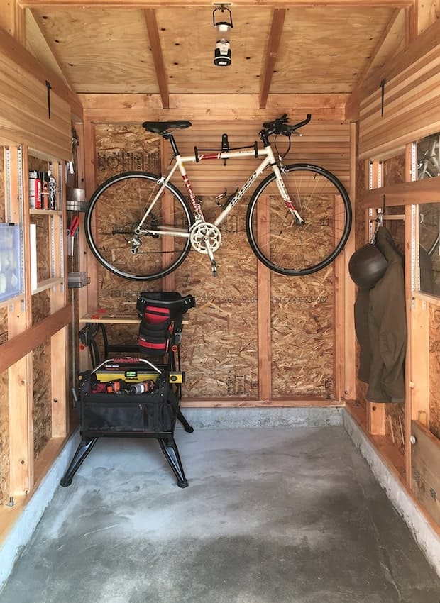バイクガレージのモトベースはバイクではなく自転車ベースとして活躍中 おしゃれな物置 物置小屋なら株式会社グリーンベル